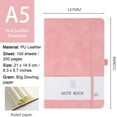 thumbnail image 2 of Hardcover Leather Notebook A5 with Colorful Index Tabs, Executive Journal Notebook with Pen Loop and Elastic Closure, PU Leather Hardback Notepad for Office School(Pink), 2 of 10