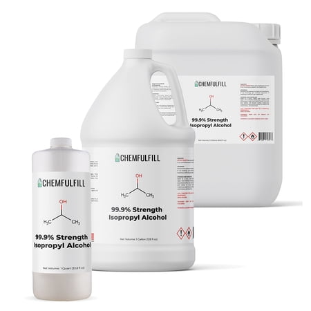 Chemfulfill Isopropyl Alcohol 99% - Highly Concentrated Isopropyl Alcohol 99.9% (Pint (16 fl oz))