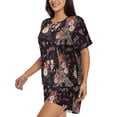 thumbnail image 2 of Bixox Women's Romantic Paris Printed Pajama Set 2 Piece Lounge Set Top and Shorts Soft Pajamas, Shorts with Pockets, 2 of 7