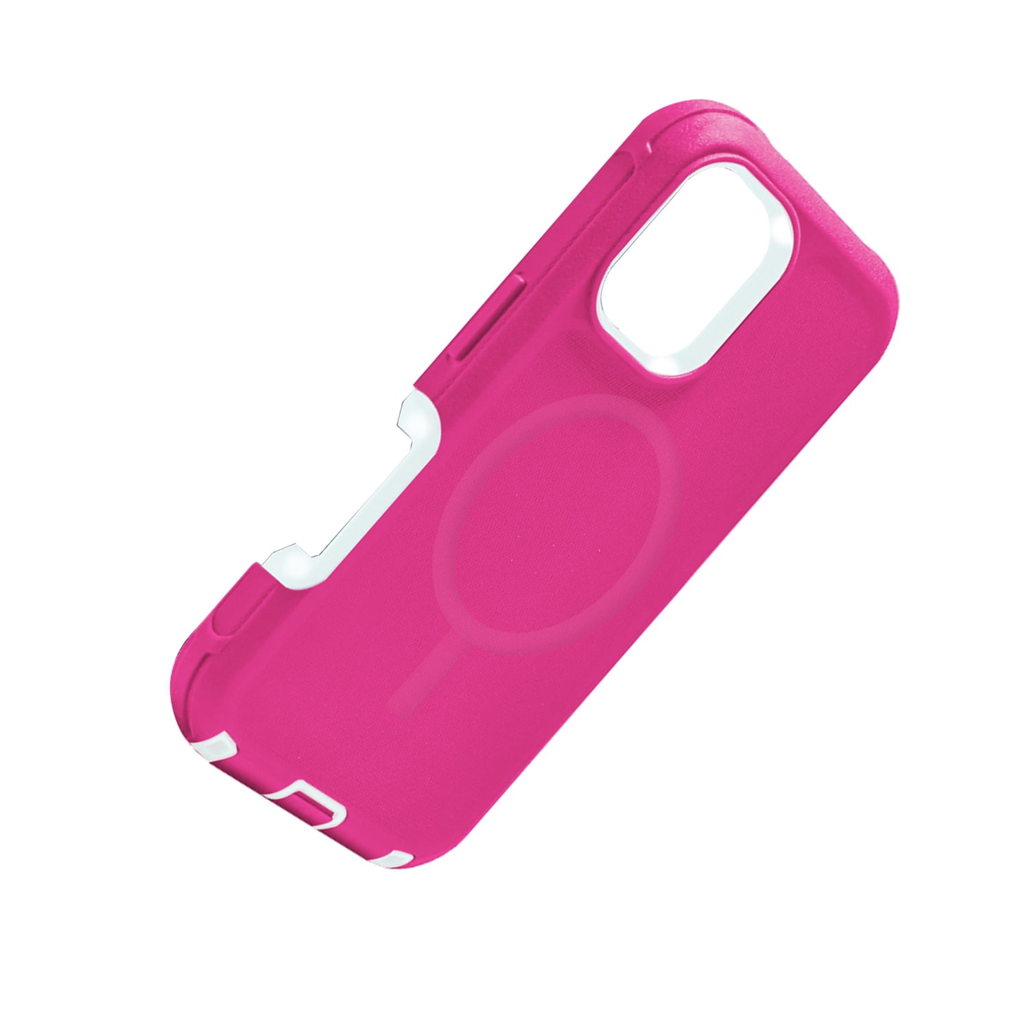 Duual Pro Impact-Resistant MagSafe Case for iPhone 17 Pro - Pink & White