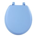 thumbnail image 2 of Standard Vinyl Soft Adjustable Hinges Toilet Seat with Close Lid, Light Blue, 2 of 5