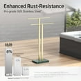 thumbnail image 4 of Standing Towel Rack Towel Rack Stand with Marble Base for Bathroom Floor SUS Stainless Steel Brushed Finish BTH, 4 of 9