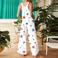 thumbnail image 4 of Iaqnaocc 4th Of July Outfits for Women Independence Day American Flag Stars Sleeveless Wide Leg Womens Jumpsuit Summer Adjustable Strap Loose Fit Red White and Blue Jumpsuits Overalls White 5XL, 4 of 6