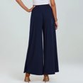 thumbnail image 3 of PTHTECHUS Womens Wide Leg Lounge Pants with Pockets High Waisted Elastic Loose Casual Trousers Dress Work Pants, 3 of 4