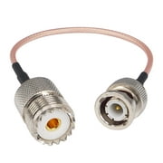 Onelinkmore BNC Male to UHF Female Coax Antenna Jumper RG316 Cable5.9 inch