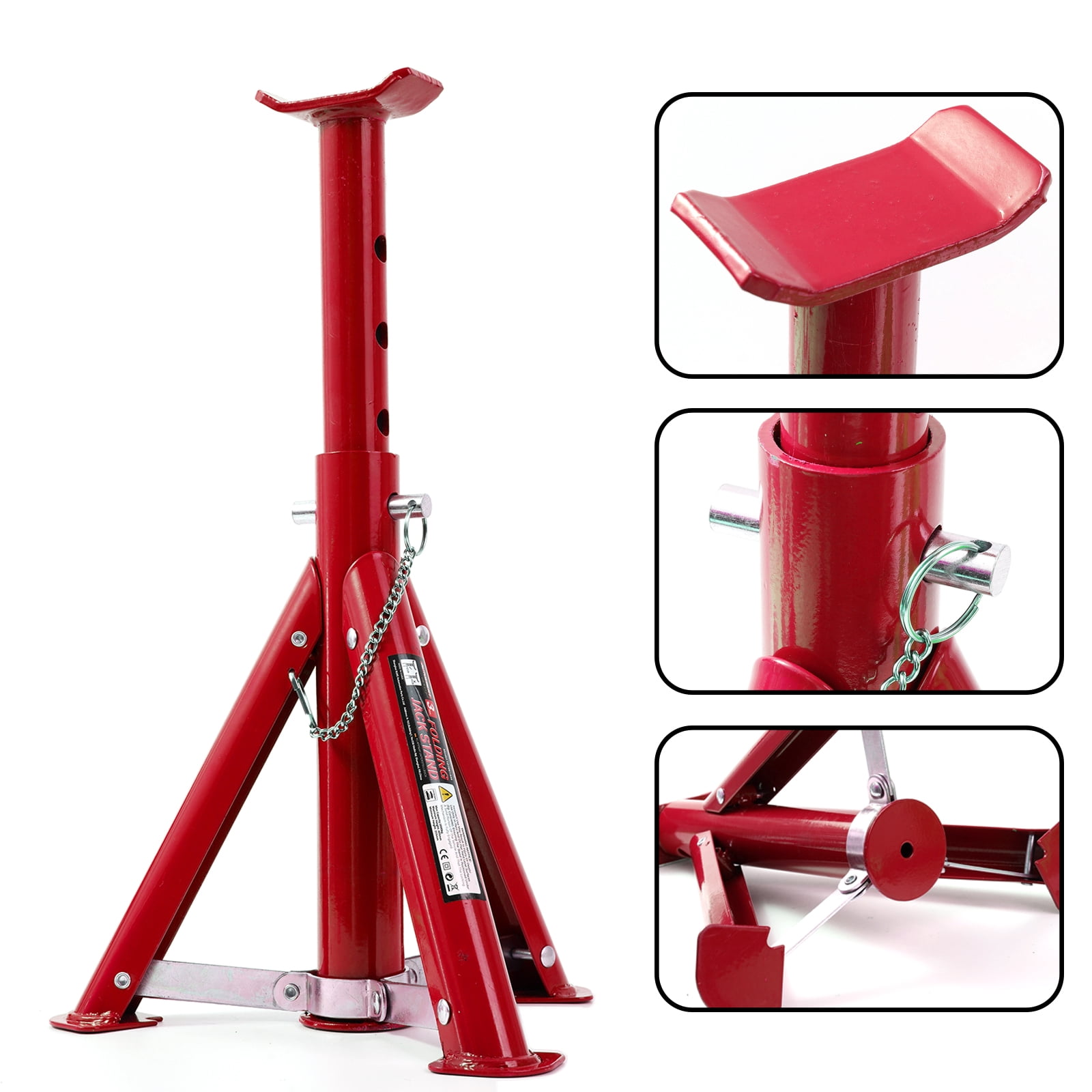 AUTOXBERT Car Jack Stands 3 Ton Car Lifting Caravan Heavy Duty Steel Hoist Support Tools