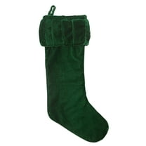 Vickerman 8" x 19" Plush Emerald Green Velvet Christmas Stocking