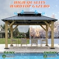 thumbnail image 4 of GARTOO 10 x 12 ft. Outdoor Wooden Hardtop Gazebo, Galvanized Steel Double Roof Gazebo for Patio, Backyard, Deck, Lawns, 4 of 8