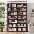 thumbnail image 5 of Hiphuta 84"H Double Wide 7-Tier Bookcase, Large Modern Bookcase with 14 Cubes for Home Office and Living Room, Freestanding Display Book Shelves, Cherry, 5 of 8
