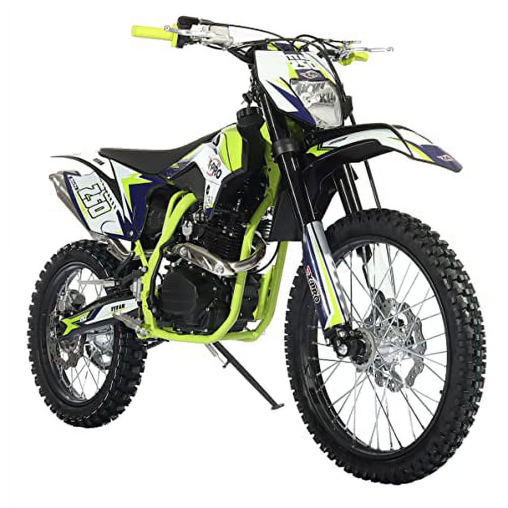 X-Pro Brand New Titan 250cc Gas Pit Dirt Bike with LED Headlight, 5-Speed Manual Transmission, Electric/Kick Start! Big 21"/18" Wheels!
