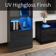 thumbnail image 2 of VanAcc Fireplace TV Stand Set, Inclues 80" TV Stand(Max Screen 70") & 2 LED Highgloss Bookcase, 2 of 7