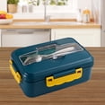 thumbnail image 7 of AZXY Barley Straw Bento Box, Adult Lunch Bento Box, Microwaveable Divided Food Storage Bentgo Box, Portable Sealed Container with Stainless Steel Tableware 8.26x5.51x2.95in Navy, 7 of 7