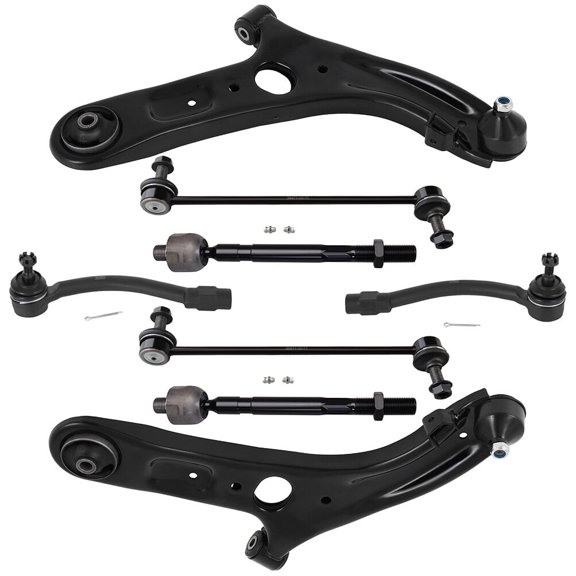SCITOO 8pcs Front Suspension Kit Lower Control Arm And Ball Joints Tie Rod Ends Sway Bar Links Fit 2011-2016 For Hyundai Elantra 2014-2017 For Hyundai Elantra GT 2012-2017 For Hyundai For Veloster