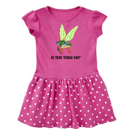 

Inktastic Is This Thing On Cute Cicada with Microphone Gift Baby Girl Dress