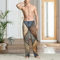 thumbnail image 2 of Sikiie Rustic Tile Pattern Pajama Pants Men, PJ Bottoms, Sleep & Lounge Pants-Small, 2 of 6