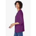 thumbnail image 3 of Woman Within Plus Size Perfect Three-Quarter Sleeve V-Neck Tunic, 3 of 6