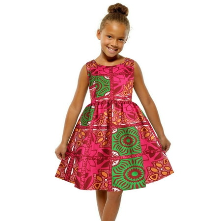 

Toddler Kids Baby Girls Dress African Traditional Style Sleeveless Round Neck Dress Spring Wedding Birthday Pageant Casual Dresses Ankara Dresses Lovely Cartoon Outfits Clothing