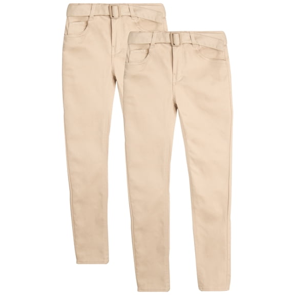 Beverly Hills Polo Club Girls School Uniform Pants Stretch Skinny Fit Pants 2 Pack