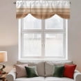 thumbnail image 2 of Brown White Ombre Tie Up Valance Curtains for Windows, Kitchen Curtains Window Treatments, Vintage Farmhouse Abstract Striped Short Window Shades Valances for Bedroom Bathroom Cafe 42"x12", 2 of 8