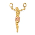 thumbnail image 5 of 10k Two-Tone Gold Crucifix Pendant with Jesus Christ on Cross, Catholic Christian Religious Jewelry for Men and Women, Spiritual Faith Symbol Necklace in Yellow and Rose Gold, 5 of 7