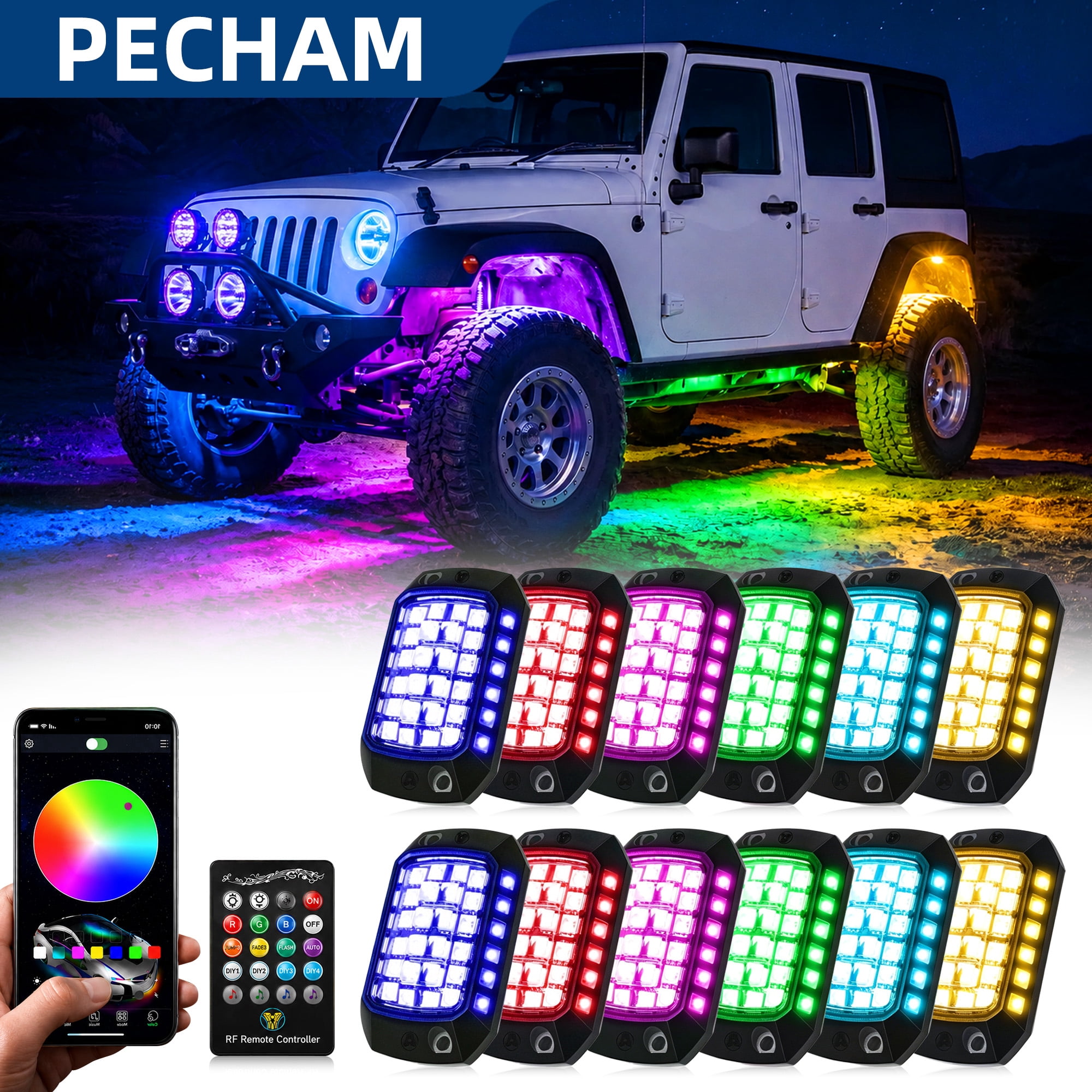 Auxbeam, LED Pods Lights, 3 Inch, 80W, 9600 Lumens - Walmart.com