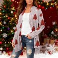 thumbnail image 6 of Women's Fashionable Loose-Fit Casual Cardigan with Christmas Print Mid-Length Coat for Holiday Outfits and Comfortable Wear,Red,M, 6 of 6