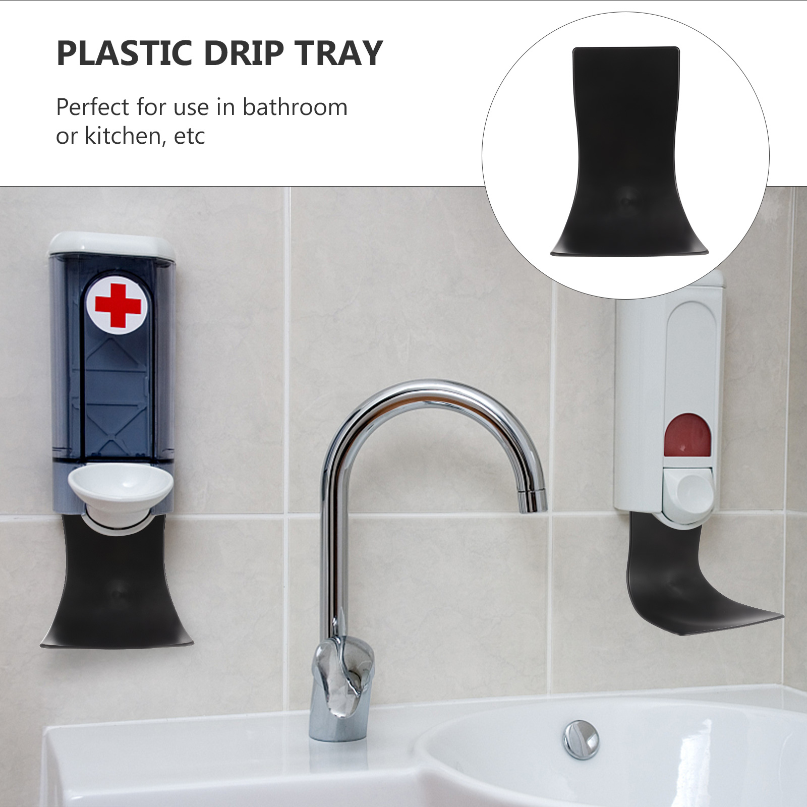 HOMEMAXS 6 pcs  Practical Liquid Soap Dispenser Catch Tray Wall-mounted Soap Dispenser Tray