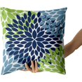 thumbnail image 3 of Navy Blue Green Pillow Covers 20x20 Light Blue Dahlias Flowers Modern Farmhouse Decorative Cotton Couch Pillow Cases with Zipper Set of 2 Home Decor for Living Room Bedroom Bed Cushion Outdoor, 3 of 6
