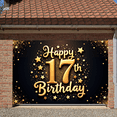 thumbnail image 6 of Golden Star 17th Birthday Banner Sparkling Glitter Display Black Background Gold Lettering 17th Party Backdrop for 17th Birthday Party Teen Celebration Party Decoration, 6 of 9