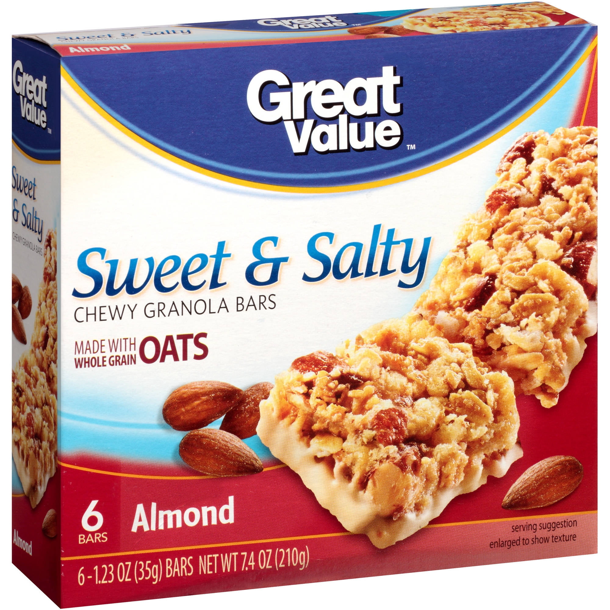 Great Value Sweet & Salty Almonds Granola Bars, 6 pk 078742074993 | eBay