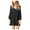 Black, variant on Winter Fall Dresses for Women Long Sleeve Fashion Solid V-Neck Lantern Flowy Swing Shift Loose Dress