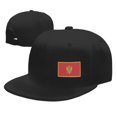 thumbnail image 4 of DouZhe Flat Brim Cap Snapback Hat, Montenegro Flag Prints Adjustable Black Adult Baseball Cap, 4 of 6