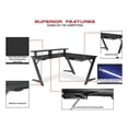 thumbnail image 3 of Pemberly Row Battlestation L-Shape Game Desk with Carbon Top and Matte Red Legs, 3 of 6
