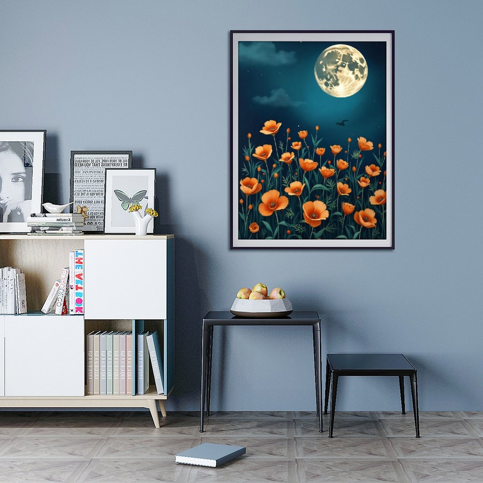 Diamond Art Kits for Adults - Poppy Flower Print No.68 5D Frameless Dimond Painting Kit for Adults Beginner, Round Diamond Kits for Home Wall Decor, Gift for Women