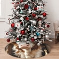 thumbnail image 5 of Lsque Rustic Cow Butterflies Champagne Print Christmas Tree Skirt, Tree Skirt with Ties or Velcro, Perfect for Holiday Decorations, Halloween, and New Year-36", 5 of 7