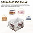 thumbnail image 7 of WOBOGO Burgundy Roses Large Collapsible Storage Box Flip Lid Fabric Decorative Organizer Container Basket with Handles 16.5×12.6×11.8in, 7 of 7