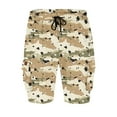 thumbnail image 4 of Men's Camo Twill Cargo Shorts Relaxed Fit Multi-Pocket Outdoor Drawstring Elastic Waist Comfortable Shorts Cargo Pant A-Khaki, 4 of 9
