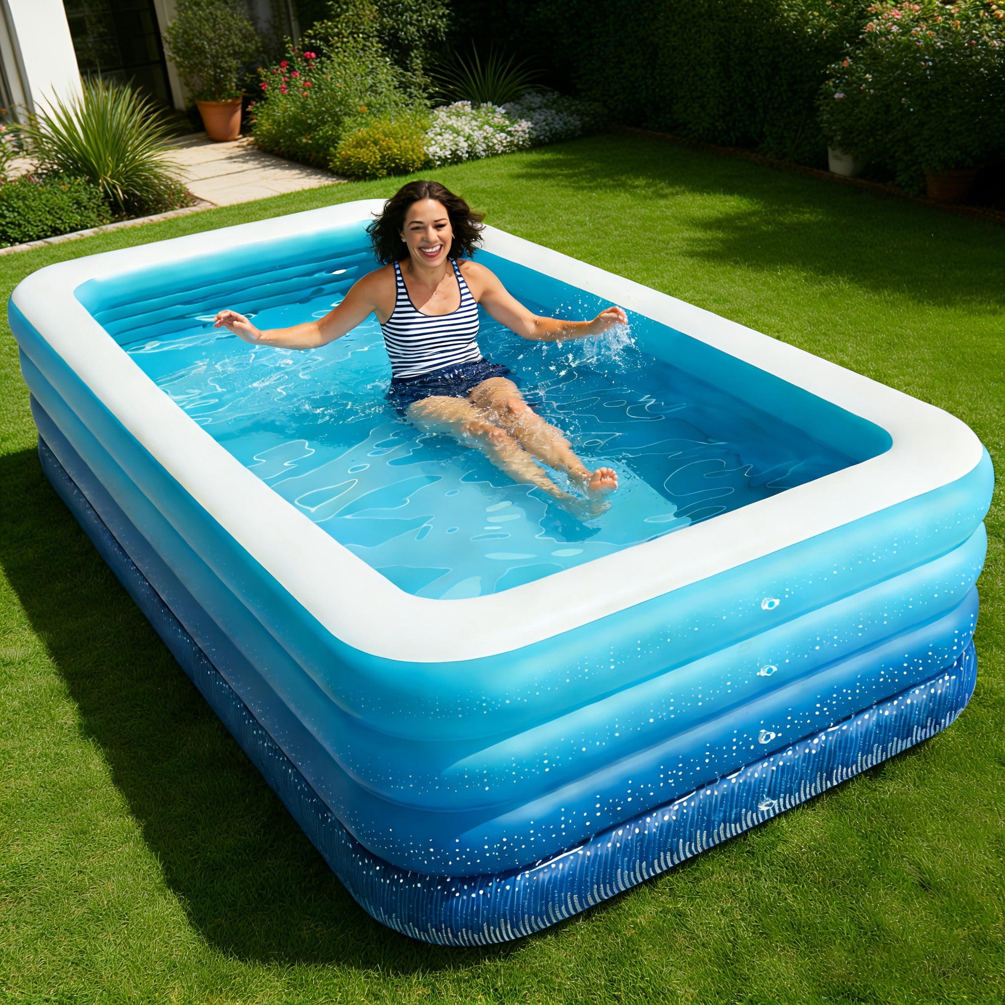 Adult Thickened Inflatable Swimming Pool, foldable and portable design for easy storage and carrying