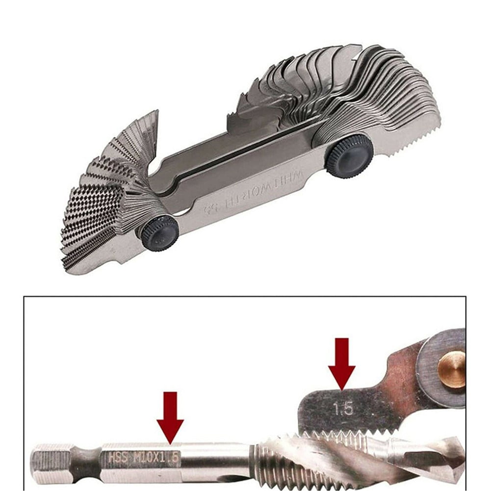 Thread Pitch Gauge Screw Caliper Gage Measuring Set Metric & Inch & America Sae