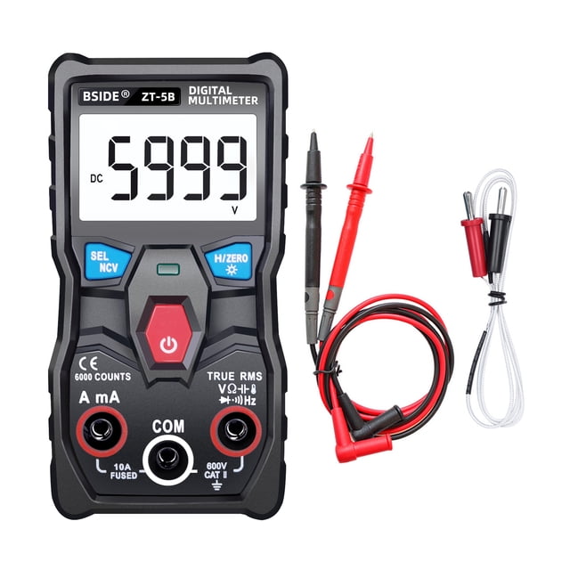 Amdohai BSIDE ZT-5B 6000 Compte Haut Test de NCV Digital Smart Multimeter avec BT Fonction RMS Testeur Universel Mesurant la Tension DC/AC DC/AC Diode de Fréquence de Capacité de Courant de Résistance et Co