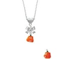 thumbnail image 2 of Delight Jewelry Resin Funny Boo! Pumpkin Silver tone Bow Heart Necklace, 2 of 4