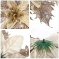 thumbnail image 2 of TOYANDONA 12 piezas de flores de pascua artificiales con purpurina navideña, adornos de flores para árbol de Navidad, decoración de fiesta con 12 piezas de tallos y clips, 2 of 6