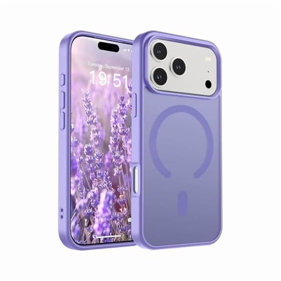 ZHU997 Magnetic for iPhone 17 Pro Case (Compatible with MagSafe)(Military Grade Drop Protection) Translucent Matte Shockproof with Anti-Fingerprint Phone Cover 2025,Purple