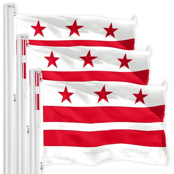 Washington DC City Flag 3x5FT 3-Pack 150D Printed Polyester By G128