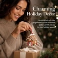 thumbnail image 4 of Christmas Gingerbread House Ornament, Mini House Hanging Ornament, Candy Cane Door Design for Christmas Tree, Wreath, Garland and Festive Holiday Display, 2.75 Inch, 4 of 7