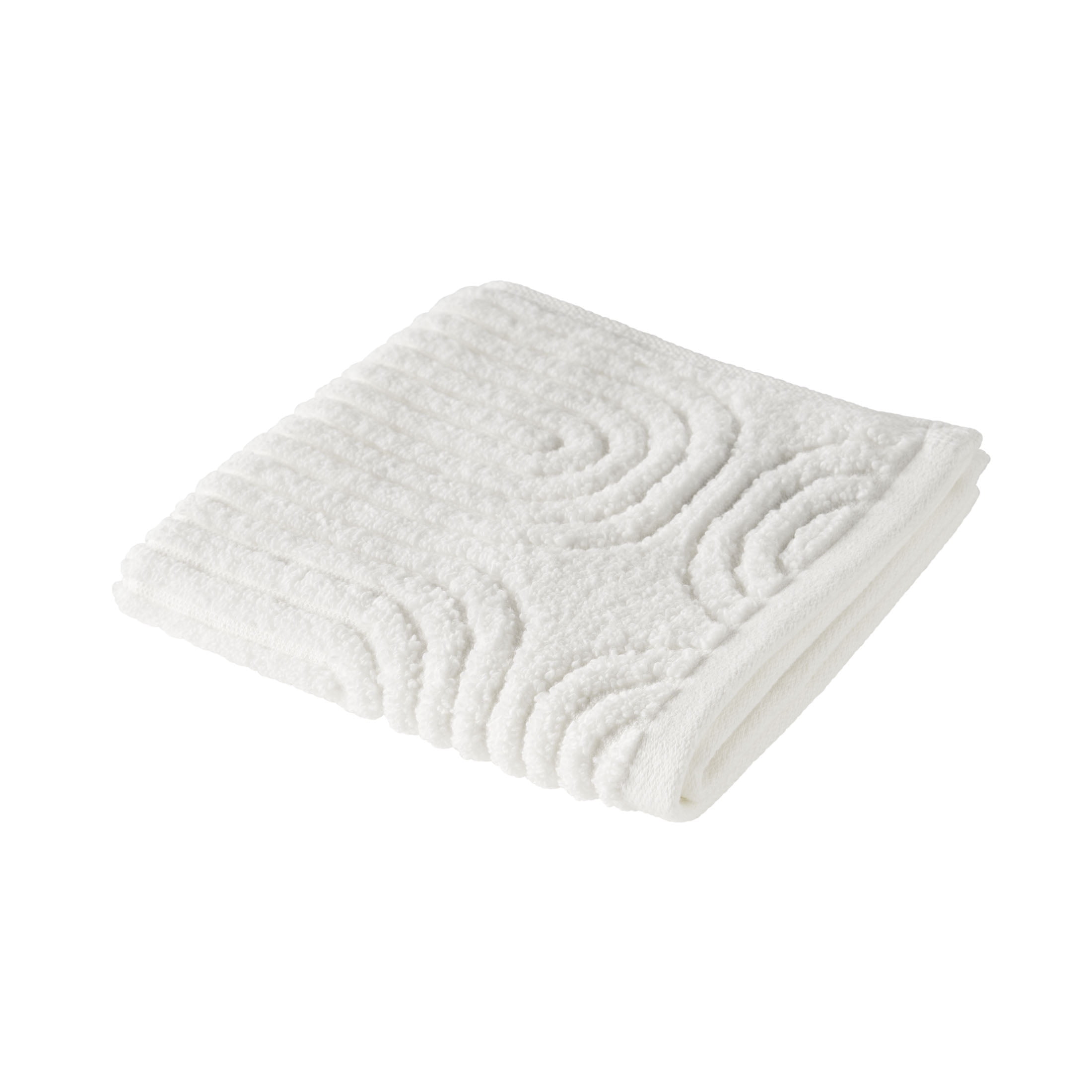 (2 pack) Beautiful by Drew Barrymore Textured Washcloth, 100% Cotton, Off White