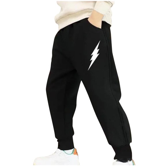 Mikilon Boys and Girls Sweat Pants Size 8-15 Years Solid Color Graphic Jogger Pants Casual Comfortable Long Pants