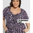 thumbnail image 4 of CASSIE LIZ Plus Size Dresses 2X Summer Midi Womens Sun Dresses Purple Floral Boho Beach Short Sleeve V Neck Loose Fit Spring Party Dresses with Pocket 2XL 18W 20W, 4 of 7