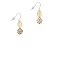 thumbnail image 2 of Delight Jewelry Small Rose Goldtone Heart with Clear Crystals Goldtone Leaf French Earrings, 2 of 4