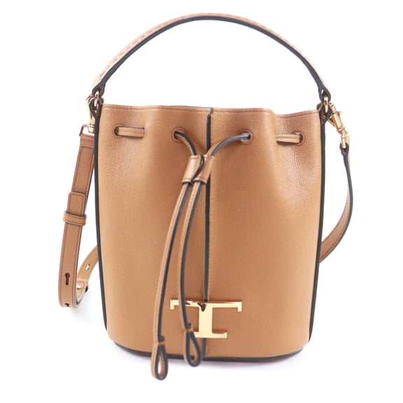Pre-Owned Tod's TODS XBWTSAQ0000Q8ES410 TSA SECCHIELLO MICRO T-Timeless Leather 2-Way Bucket...